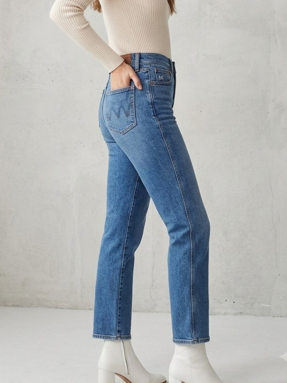 Madewell Stovepipe High Rise Straight Leg Jeans Size 26 Medium Wash Denim